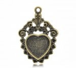 1 cabochonhouder Hart N°04 Brons