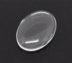 Cabochon Ovaal 13 x 18 mm x 2 stuks in helder braamglas N°17