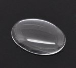 Ovale cabochon 18 x 25 mm in helder braamglas N°19