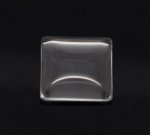 Cabochon vierkant 15 x 15 mm in helder braamglas N°26