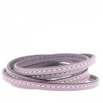 Plat kalfsleer Lila 05 mm bij 20 cm Gestikt 1 wit garen