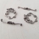 5 Knevelsluitingen Rond Patroon Zilver N°07