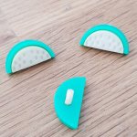 Button fantasie watermeloen patroon voor kinderen No. 02 wit
