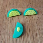 Button fantasie watermeloen patroon voor kinderen nr. 09 licht geel