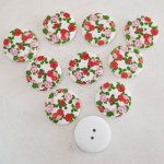 Houten knop bloemen 30 mm N°06 x 10 stuks