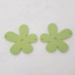 Bloem Hout hanger of connector 57 mm Groen