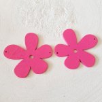 Bloem Hout Hanger of Schakelaar 57 mm Roze