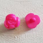 Button fantasie, kinderen, baby's Bloemenpatroon N°01-09 Fushia
