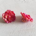Fantasieknoopjes voor kinderen en baby's Bloemmotief N°02-03 Rood