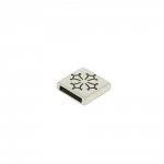 13 mm Zamak doorvoer N°25 Zilver