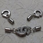 Ronde lederen handboei sluiting 3 mm in Zamac