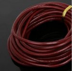 1 meter Rond glad leerkoord Bordeaux 3 mm