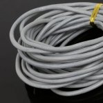 1 meter Rond glad leerkoord Grijs 3 mm