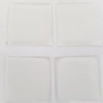 4 zelfklevende Hars Cabochons 25 x 25 mm Transparant