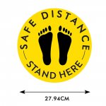 Sociale distantie vloerstickers Zwart en Geel