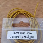 1 meter Glad leren rond koord Goud 1 mm