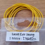 1 meter Rond glad leerkoord Geel 1 mm