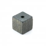 10 Houten Kralen Kubus / Vierkant 10 mm Donkergrijs