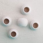 5 Houten Kralen Rond 14/11 mm Wit