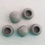 5 Houten Kralen Rond 14/11 mm Licht Grijs