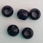 5 Houten Kralen Rond 14/11 mm Zwart
