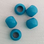 5 Houten Kralen Rond 14/11 mm Turkoois