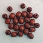 100 Houten Kralen Ovaal / Olijf 13/10 mm Bruin