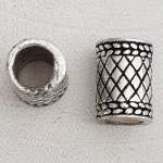 Zilveren buis kraal N°07