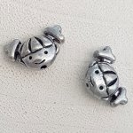 Metalen kraal Meisje 3D zilver N°01
