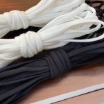 Elastisch Polyester Nylon Plat 4 mm zwart tot 10 cm