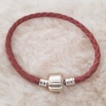 Europese Gevlochten Clip Armband Gewoon 02 VAN 15 TOT 23 CM Koffie