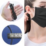 Elastisch masker Polyester rond 2,5 mm Zwart
