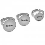 10 x 18 mm ring cabochon houders Zilver N°04