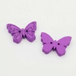 Houten vlinderknop paars N°01-02