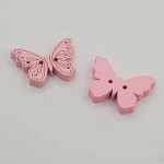 Houten vlinderknop roze N°01-05