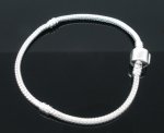 Europese Clip Armband 16 cm Gladde sluiting Verzilverd 925
