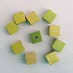 Houten Kubus / Vierkant 10 mm Groen