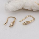 Oorbelhouder N°26 Vergulde haak en Strass