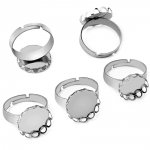 1 ring cabochon houder 20 mm Zilver N°07