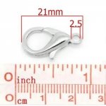 1 Karabijnhaaksluiting 21 x 12 mm Zilver C