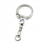 10 Zilveren metalen sleutelhangers 5 cm