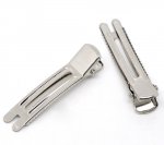 Set van 30 haarspelden krokodillenklemmen - zilverkleurig 47 mm x 12 mm.