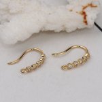 Oorbelhouder N°29 Vergulde haak en Strass