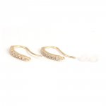 Oorbelhouder N°31 18K Vergulde haak en Transparant Strass