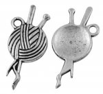 20 Bedels hangers wol bal breinaalden verzilverd