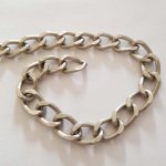 1 meter platte zilveren ketting N°02 18 x 12 mm