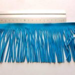 10 cm Breed Suède Franje Turquoise
