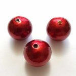Ronde kraal Papier Maché GT 30mm Rood