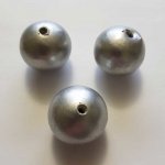 Ronde kraal Papier Maché GT 30mm Zilver