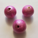 Ronde kraal Papier Maché GT 30mm Fushia